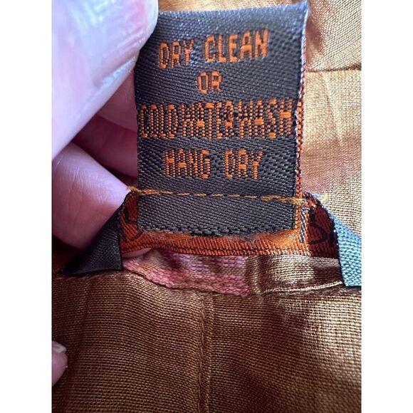 PAUL ROPP Women's One Button Cotton Blouse/Jacket Brown/Pink Size Large - Picture 15 of 15